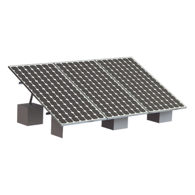Estructura de Montaje Solar / 3 Módulos Fotovoltaicos / Riel Tipo 8 de 4050 mm / Aluminio Anodizado / Resistencia al Viento 136 km/h / Ángulo 20° a 45°