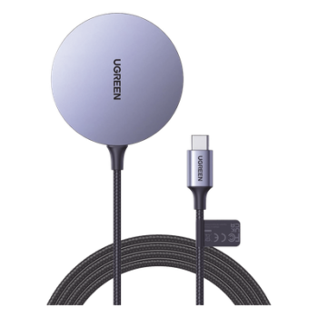Cargador Inalámbrico Magnético / 15W / Tecnología MagSafe / Certificación MFM / Qi / Cable Trenzado 1.5 m (4.9 ft)