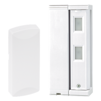 Sensor de Movimiento Inalámbrico / Tipo Cortina / Alcance Ajustable 2 m (6.6 ft) o 5 m (16.4 ft) / 100% Exterior / Inmunidad Mascotas 25 kg / Rotación 190°