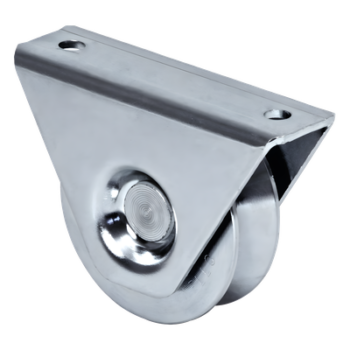 Rueda para Puerta Corrediza / Acero Galvanizado 10 cm (3.9 in) / Capacidad 220 kg / Canal Tipo V / Montaje Inferior / 1 Rodamiento