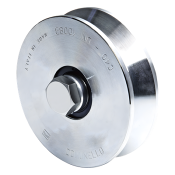 Rueda para Puerta Corrediza / 12 cm / Carga 450 kg / Guía Tipo V / Acero Galvanizado