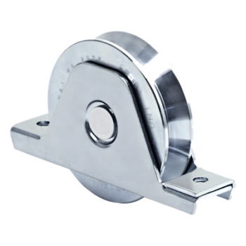 Rueda para Puerta Corrediza / 12 cm / Acero Galvanizado / Carga 400 kg / Canal Tipo V