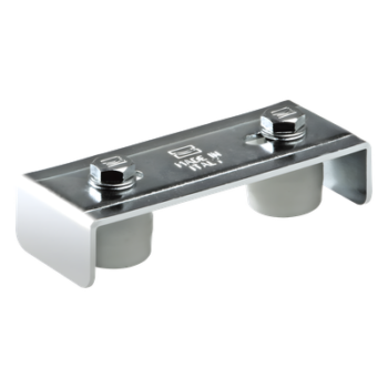 Placa Guía para Puerta Corrediza / Ajustable 30 a 60 mm / Acero Galvanizado / Rodillos Nylon / Fijación por Soldadura