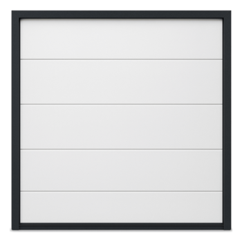 Puerta de Garage Seccional / 8 x 9 pies (2.44 x 2.74 m) / Panel Calibre 26 / Aislamiento Poliuretano 42 mm / 6 Secciones / Color Blanco