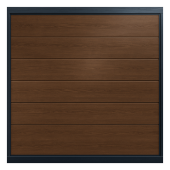 Puerta de Garage / Línea Central / Imitación Madera Oscura / 16x9 pies (4.9x2.7 m) / Aislada / Estilo Americano