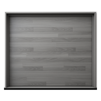 Puerta de Garage / Estilo Americano / Acabado Laminado Premium / Color Gris / 20 x 7 Pies (6.1 x 2.1 m) / Panel Calibre 26 / Relleno Poliuretano 42mm