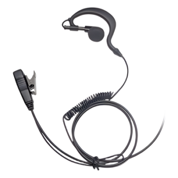 Micrófono-Audífono Profesional / Gancho Ajustable en Forma de G / Cable con Resorte / PTT de Solapa / Compatible con Radios Hytera y Telox