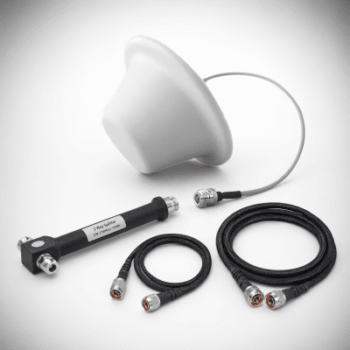 Kit de Antena Omnidireccional tipo Domo y Divisor de Potencia de 2 salidas / Jumpers Coaxiales de 3 y 15 m con conectores N macho