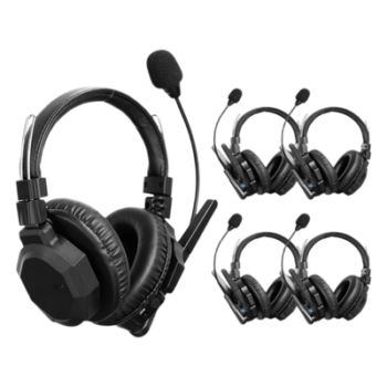Intercomunicador Inalámbrico Binaural / Cancelación de Ruido IA / Alcance 500 m (1640 ft) / Bluetooth / Batería 1050 mAh / Full-Duplex / Kit 5 Unidades