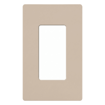 Placa de Pared / 1 Espacio / Diseño sin Tornillos / Perfil 7.6 mm / Acabado Satinado Taupe / Compatible con Controles Designer