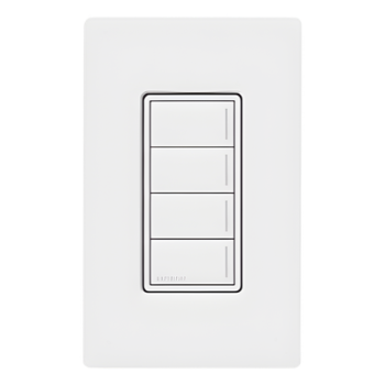 Botonera de Pared / 4 Botones de Escena / Retroiluminada / RF Clear Connect Type X / 120-277 V / Sin Baterías