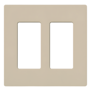 Placa de Pared / 2 Espacios / Diseño sin Tornillos Visibles / Acabado Satinado Taupe / Perfil 7.6 mm