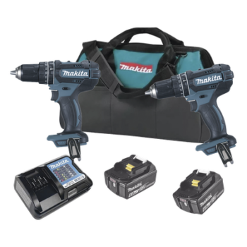 Kit Taladro Percutor + Llave de Impacto / 18V / 2 Baterías 3Ah / Motor BL / 210 Nm / 1/2"