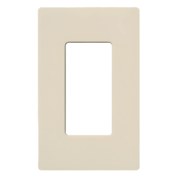 Placa de Pared / 1 Gang / Screwless / Apertura Designer / Acabado Brillante Almendra Claro / Perfil 7.6 mm