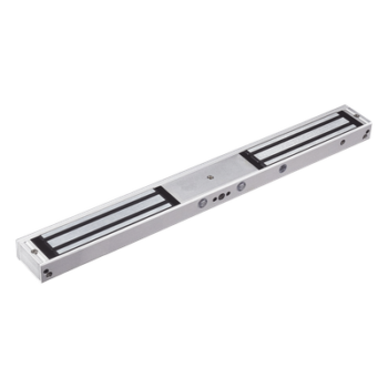 Cerradura Electromagnética Doble / 280 kg (617.3 lb) por Lado / 12/24 VCC / LED de Estado / Sin Magnetismo Residual / Sensor NC/NO