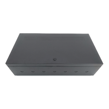 Gabinete Metálico para Chasis de 6 Módulos / Puerta con Bisagra Inferior / Soporte para Baterías / Color Negro