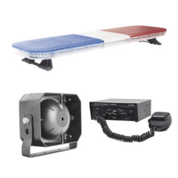 Kit de Señalización para Seguridad Pública / Barra LED 88 Luces Hyperlux / Sirena 100W 6 Tonos / Bocina 100W 8 Ohms / IP65 / 13 Patrones de Destello