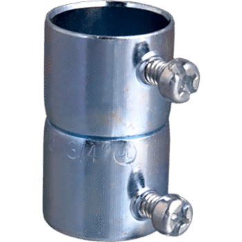 Cople para Tubo EMT / 3/4" (19 mm) / Pared Delgada / Tornillo Tipo Americano / Acero Galvanizado / UL Listed