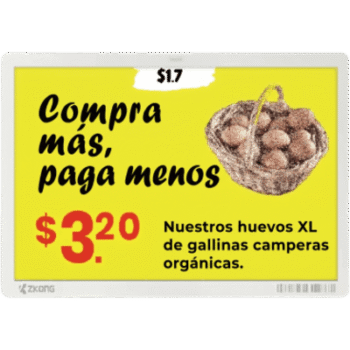 Etiqueta Electrónica de Estante / Pantalla E-Ink 7.5 Pulgadas / Bluetooth / Bajo Consumo Energético