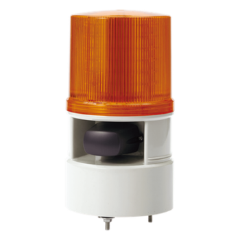 Baliza Indicadora Industrial / LED Ámbar / Sirena 105 dB / 5 Tonos / 4 Patrones / 12-24 VCD / IP Resistente a Vibraciones