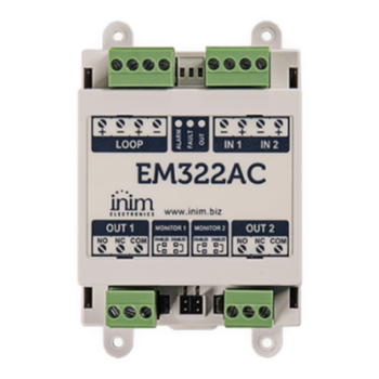 Módulo de Control / 2 Entradas Supervisadas / 2 Salidas de Relé 230 VCA / LoopMap / Autodireccionamiento 240 Direcciones / EN54-17 y EN54-18