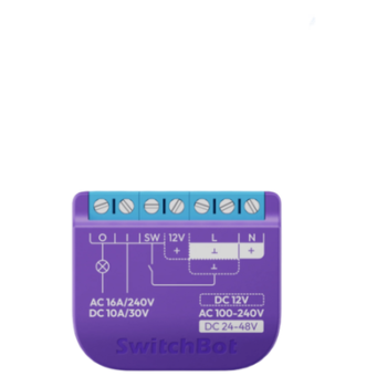 Relé Switch Inteligente para Garaje / WiFi + BLE / Matter / Entrada 12-48V CC o 100-240V CA / Salida 30V 10A / 42 x 36 x 16 mm (1.7 x 1.4 x 0.6 in)