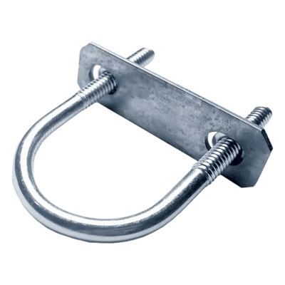 Abrazadera Roscada Tipo U / 38 mm (1 1/2 in) / Cuerda 1/4" / Acero Galvanizado / Tuberías hasta 120 mm