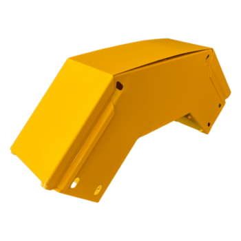Curva Vertical Exterior / 90° / Aluminio 4" x 4" / Radio 8" / Epóxico Amarillo / IP para Exteriores