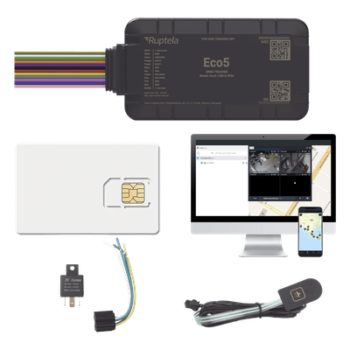 KIT Dispositivo de Rastreo Vehicular / Conectividad LTE Cat1 y LTE-M / BLE 5.0 / GNSS U-blox / Carcasa IP54 / Batería Interna de Respaldo / Detecta Interferencias / Incluye SIM500MB2Y, EPCOMGPSCODE, Relay y boton SOS