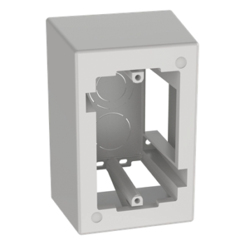 Caja de Pared Superficial / ABS / 133x88.5x69.8 mm / Salidas 1/2-3/4-1 in / Cinta Adhesiva / Blanco