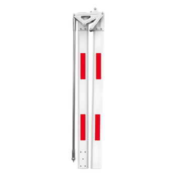 Brazo Articulado para Barrera Vehicular / 6 m (19.7 ft) / Articulación 180° / Aluminio con Bandas Reflectivas / 2 Secciones de 3 m (9.8 ft)